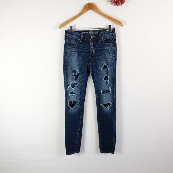 [AMERICAN EAGLE] Destroyed Denim Skinny Jeans - Picture 5 of 8